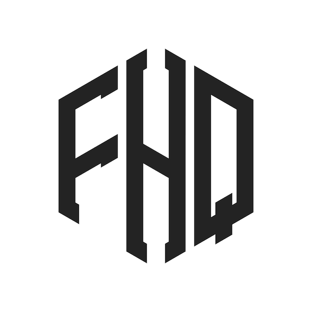 Diseño del logotipo de FHQ Letra inicial FHQ Monograma Logotipo con forma de hexágono