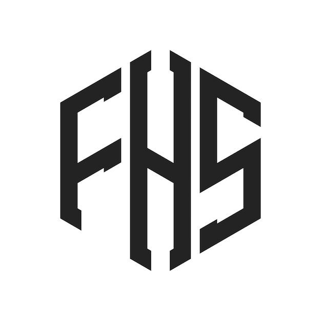 Diseño del logotipo FHS Letra inicial FHS Monograma Logotipo con forma de hexágono