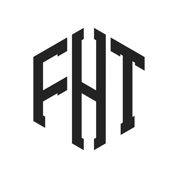 Diseño del logotipo FHT Letra inicial FHT Monograma Logotipo con forma de hexágono