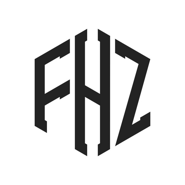 Diseño del logotipo de FHZ Letra inicial FHZ Monograma Logotipo con forma de hexágono