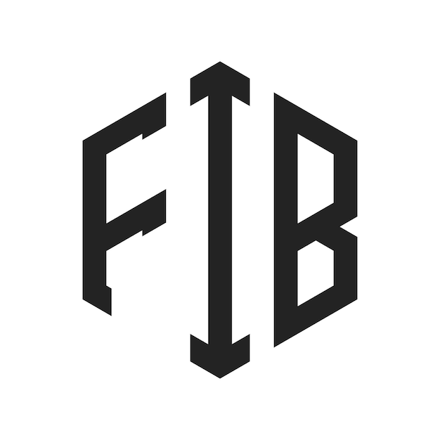 Diseño del logotipo FIB Letra inicial FIB Monograma Logotipo con forma de hexágono