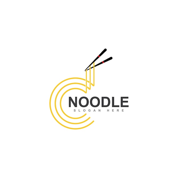 diseño de logotipo de fideos chinos plantilla de icono de ramen japonés ilustración vectorial