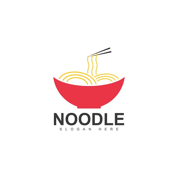 diseño de logotipo de fideos chinos plantilla de icono de ramen japonés ilustración vectorial
