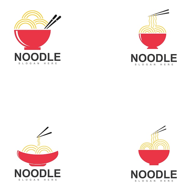 diseño de logotipo de fideos chinos plantilla de icono de ramen japonés ilustración vectorial