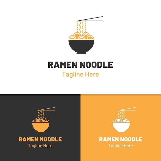 Vector diseño de logotipo de fideos ramen