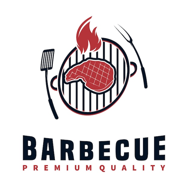 Diseño de logotipo de fiesta de parrilla de barbacoa