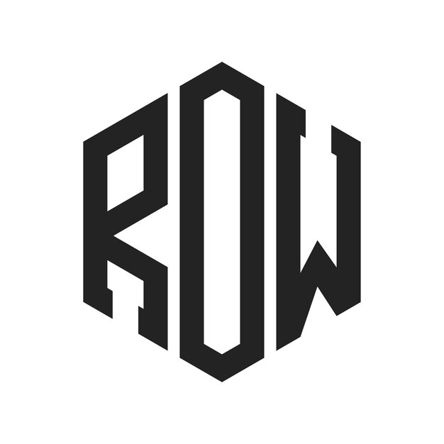 Diseño del logotipo de la fila Letra inicial Logotipo del monograma de la fila con forma de hexágono