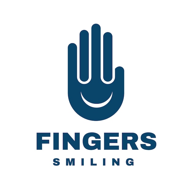Diseño del logotipo de Finger with Smile Vector
