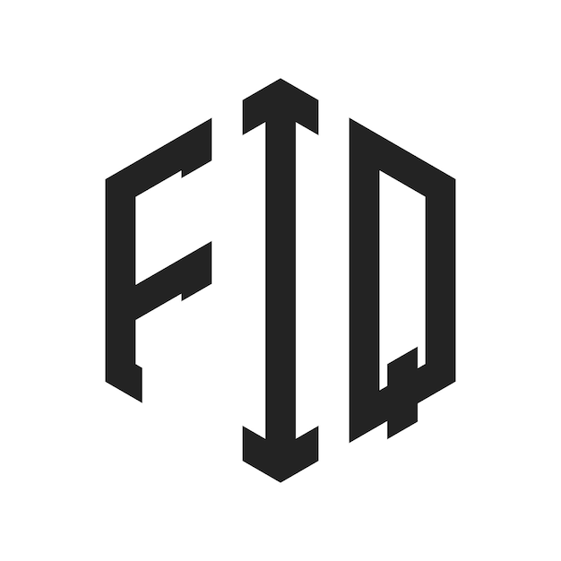 Diseño del logotipo FIQ Letra inicial FIQ Monograma Logotipo con forma de hexágono