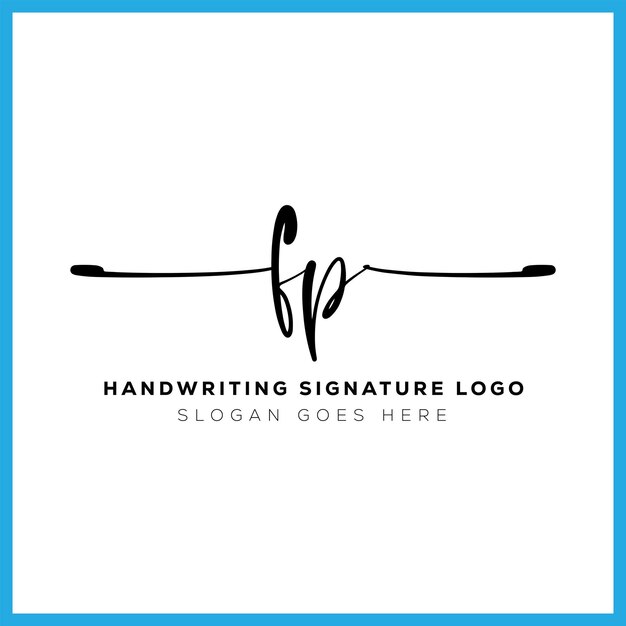 Vector el diseño del logotipo de la firma de la escritura a mano, la carta de la fp, la belleza de la fotografía, la propiedad inmobiliaria, la carta, el logotipo.