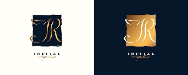 Vector diseño de logotipo de firma inicial jr con estilo de escritura elegante y minimalista diseño de logotipo inicial j y r para boutique de joyería de moda de boda e identidad de marca comercial