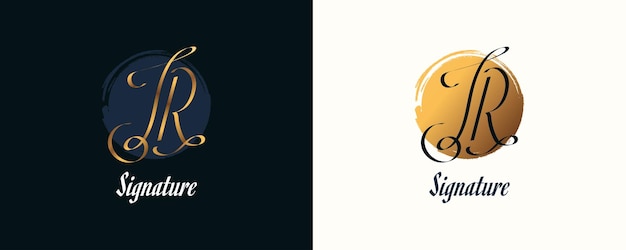 Vector diseño de logotipo de firma inicial jr con estilo de escritura elegante y minimalista diseño de logotipo inicial j y r para boutique de joyería de moda de boda e identidad de marca comercial