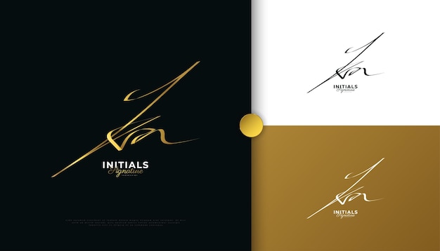 Diseño de logotipo de firma inicial ka con estilo de escritura a mano dorado elegante y minimalista diseño de logotipo k inicial y a para boutique de joyería de moda de boda e identidad de marca comercial