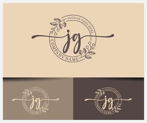 Diseño de logotipo de firma de lujo jg inicial imagen de ilustración de diseño de logotipo de vector de escritura a mano