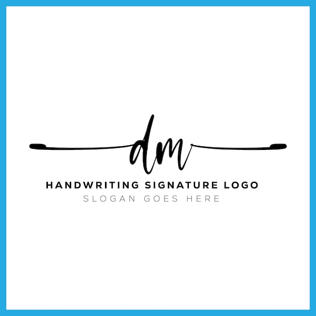 Vector diseño de logotipo de firma a mano dm carta bienes raíces belleza fotografía carta logotipo