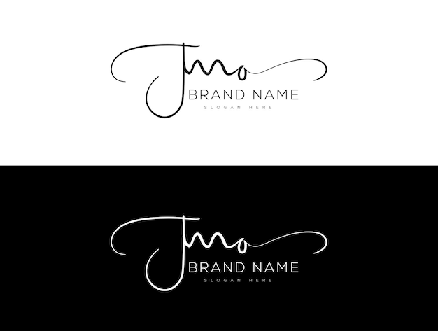 Diseño del logotipo de la firma manuscrita inicial de la letra vectorial Jma