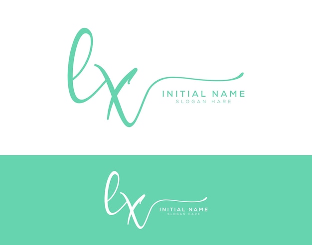 diseño de logotipo de firma manuscrita inicial lx