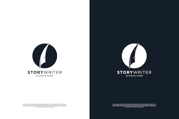 Diseño de logotipo de firma Quill Plantilla de logotipo de tinta de pluma minimalista