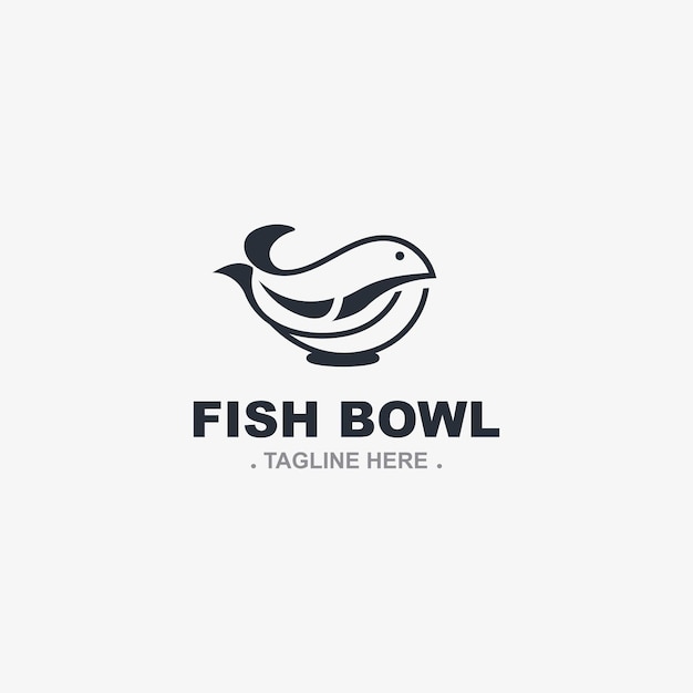 Diseño del logotipo de Fish Bowl Restaurante japonés Poke Sushi Mariscos plantilla de inspiración única