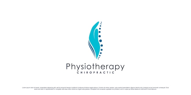 Diseño de logotipo de fisioterapia para atención médica y médica con concepto moderno creativo Vector Premium