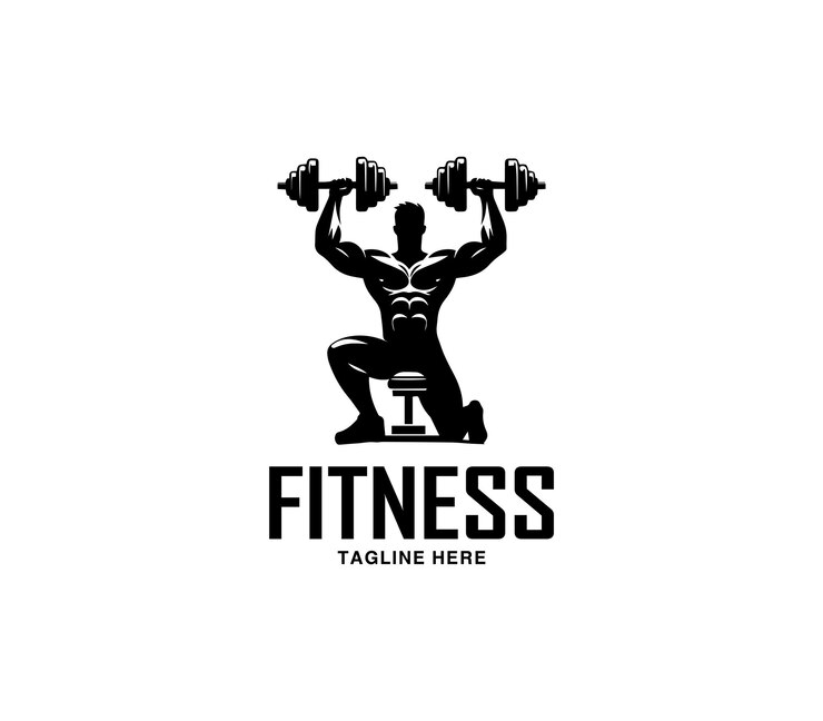 Diseño del logotipo de fitness y culturismo Silhueta del culturista Vector del logotipo del gimnasio del centro de fitness