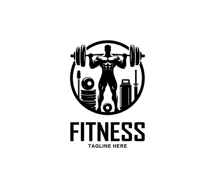 Diseño del logotipo de fitness y culturismo Silhueta del culturista Vector del logotipo del gimnasio del centro de fitness