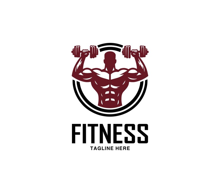 Diseño del logotipo de fitness y culturismo Silhueta del culturista Vector del logotipo del gimnasio del centro de fitness