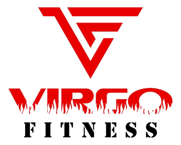 Diseño de logotipo de fitness con monograma de letra VF