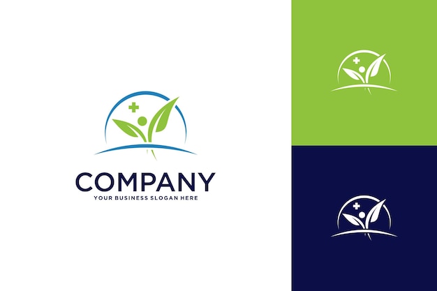 diseño de logotipo de fitness con natural y salud