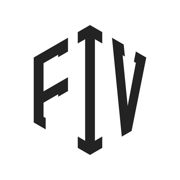 Diseño del logotipo FIV Letra inicial FIV Monograma Logotipo con forma de hexágono