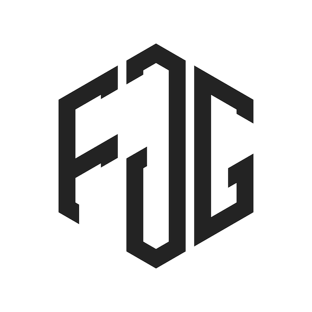 Diseño del logotipo de FJG Letra inicial FJG Monograma Logotipo con forma de hexágono