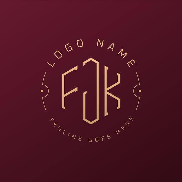 Diseño de logotipo de FJK de lujo Carta elegante FJK Monograma Logotipo minimalista Poligono plantilla de diseño de logotipo FJK