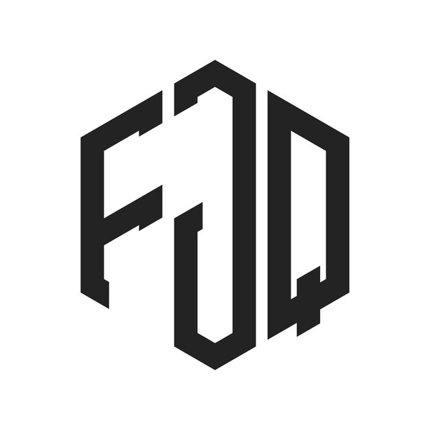 Diseño del logotipo de FJQ Letra inicial FJQ Monograma Logotipo con forma de hexágono