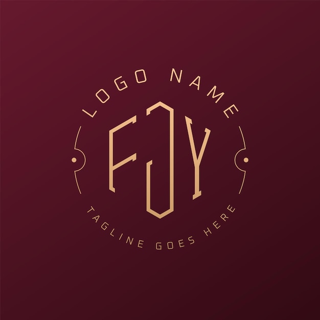 Diseño de logotipo de FJY de lujo Letra elegante FJY Monograma Logotipo minimalista Poligono plantilla de diseño de logotipo FJY