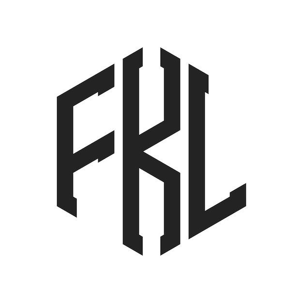 Diseño del logotipo de FKL Letra inicial FKL Monograma Logotipo con forma de hexágono