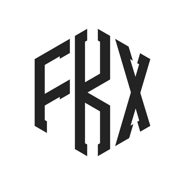 Diseño del logotipo de FKX Letra inicial FKX Monograma Logotipo con forma de hexágono
