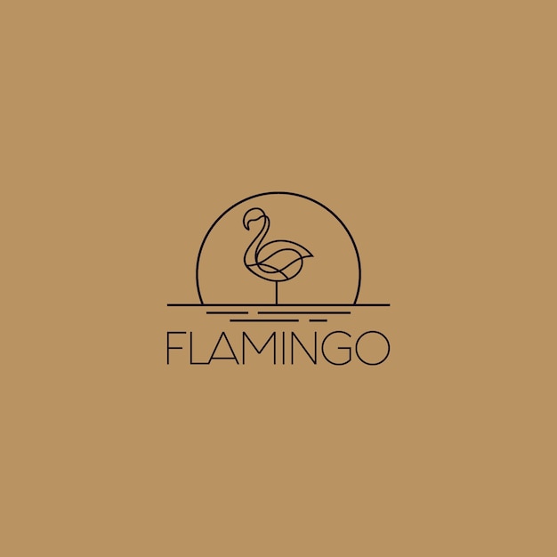 Diseño de logotipo de flamenco
