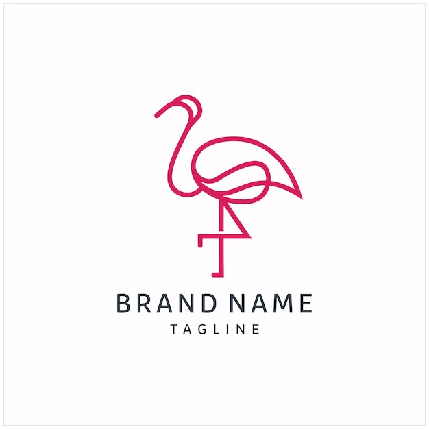 Diseño de logotipo de flamenco