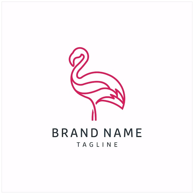 Diseño de logotipo de flamenco