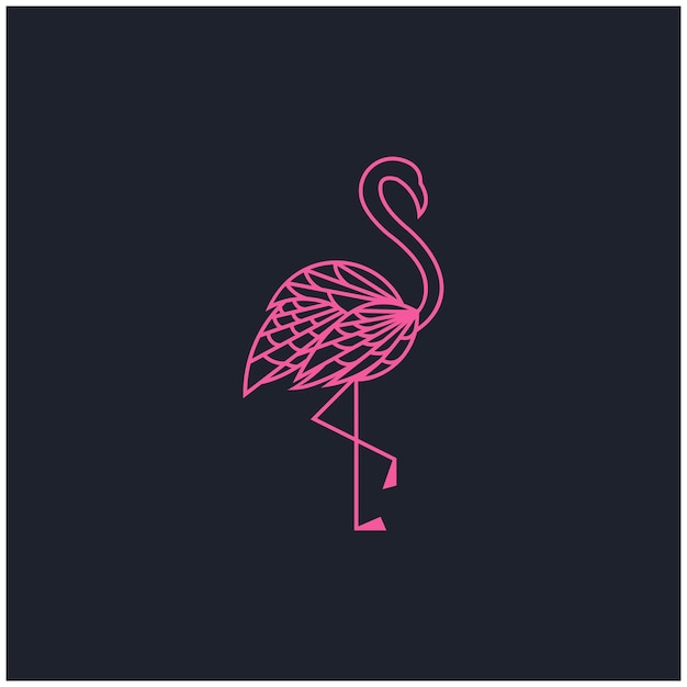 Diseño de logotipo de flamenco