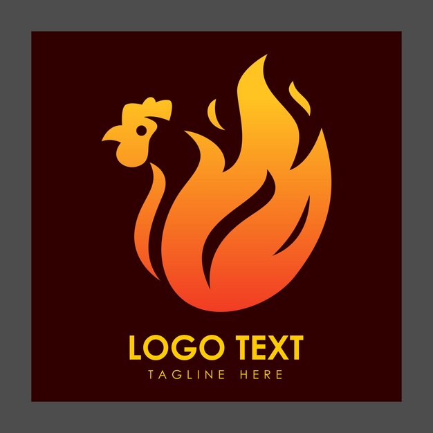 Diseño del logotipo de Flaming Chicken