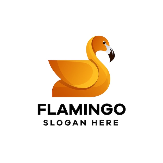 Diseño de logotipo flamingo gradient