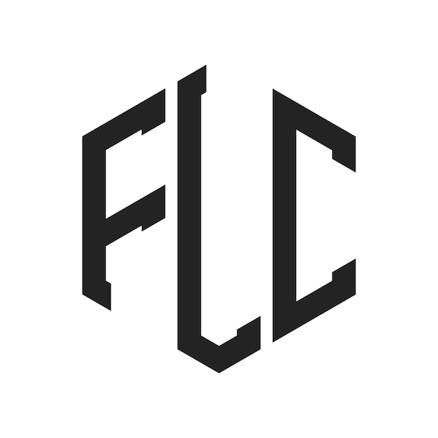 Diseño del logotipo de FLC Letra inicial FLC Monograma Logotipo con forma de hexágono