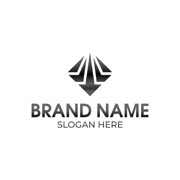 Diseño de logotipo de flecha hacia abajo