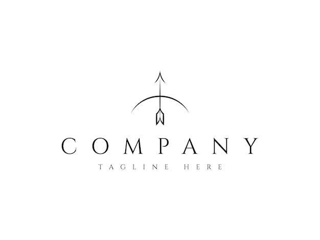 diseño de logotipo de flecha abstracta con línea de arco