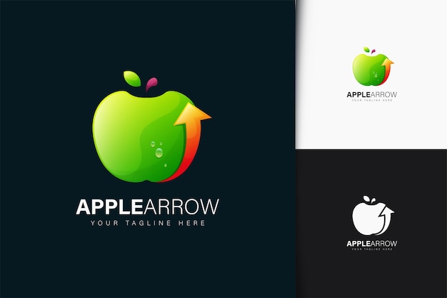 Diseño de logotipo de flecha de Apple con degradado