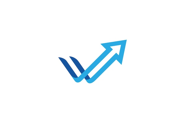 Diseño de logotipo de flecha hacia arriba con combinación de marca de verificación