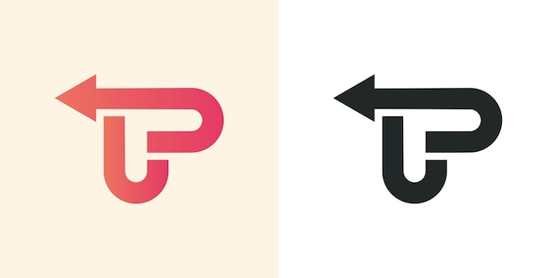 diseño de logotipo de flecha hacia arriba con letra vectorial
