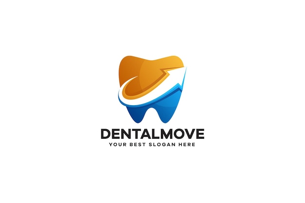 Diseño de logotipo de flecha dental degradado