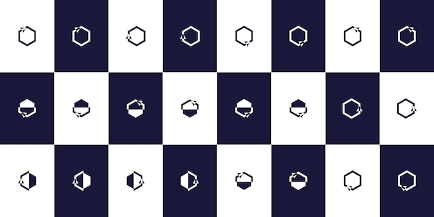 diseño del logotipo de la flecha hexagonal geométrica